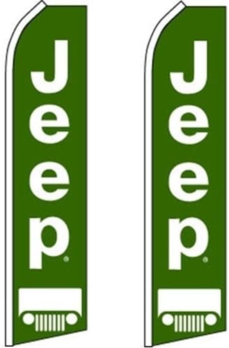 2 Swooper Flutter Feather Flag JEEP Jeep structure Green White