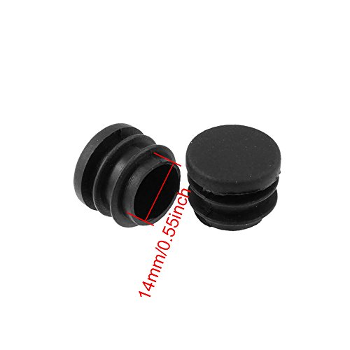LDEXIN 20pcs 23mm/0.91" Dia Round Plastic Tubing Insert Plug End Caps Furniture Foot Pipe Tube Chair Legs Table Glide Covers Protector Black