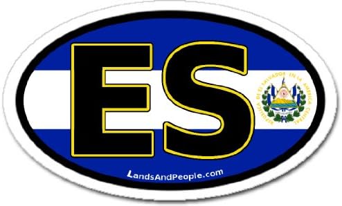 El Salvador ES Flag Car Bumper Sticker Decal Oval