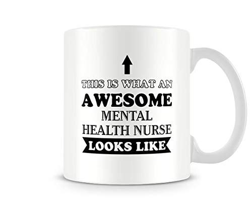 Behind The Glass - Awesome Mental Health Nurse - Printed Funny Mug - Great Gift/Present Idea, Ceramic, 11fl.oz.