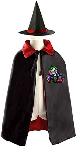 DBT Halloween joker Logo Childrens' Halloween Costume Wizard Witch Cloak Cape Robe and Hat