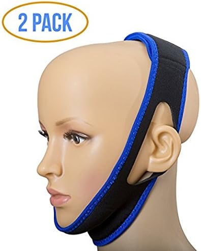 Anti-Snoring Relief Adjustable Chin Jaw Strap Support - Natural and Instant Stop Snoring Solution Sleep Aid - 2 sizes INCLUDED
