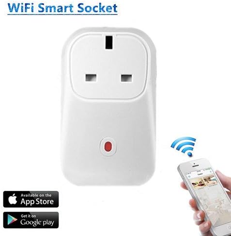 WiFi Smart Plug Home Intelligent Outlet Switch Wireless Timer Power Socket Remote Control Turn On/off Electronics Function for Intelligent UK Household Appliances Via Smartphones App Anytime Anywhere