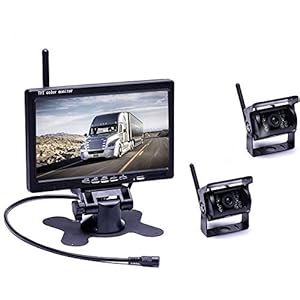 Podofo Draadloze achteruitrijcamera, draadloze parkeerhulp met 7 inch LCD-monitor, 18 IR-leds, nachtzicht, waterdicht…