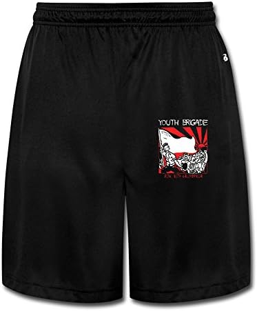ROCE Men's Youth Brigade Punk Rock Band Sink With Kalifornija Plaid Shorts L Black