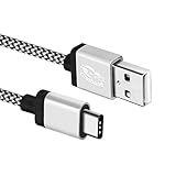 USB Type C Cable Cambond Braided Charging Cable Cord 10ft for Galaxy Note 8, S8, S8+, MacBook, Nintendo Switch, Google Pixel, Sony XZ, LG V20 G5 G6, HTC 10, Nexus 6p 5x and More Silver