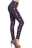 Premium Ultra Soft Leggings - High Waist - Regular and Plus Size - 50 New Printed Designs by Conceited (Small / Medium, Tribal Deep Purple)