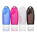 Pretty See Travel Bottle Silicone Leak Proof Squeezable and Refillable Containers TSA Approved BPA Free for Shampoo Conditioner Lotion Toiletries with Travel Bag (3.3 OZ, Set of 4)