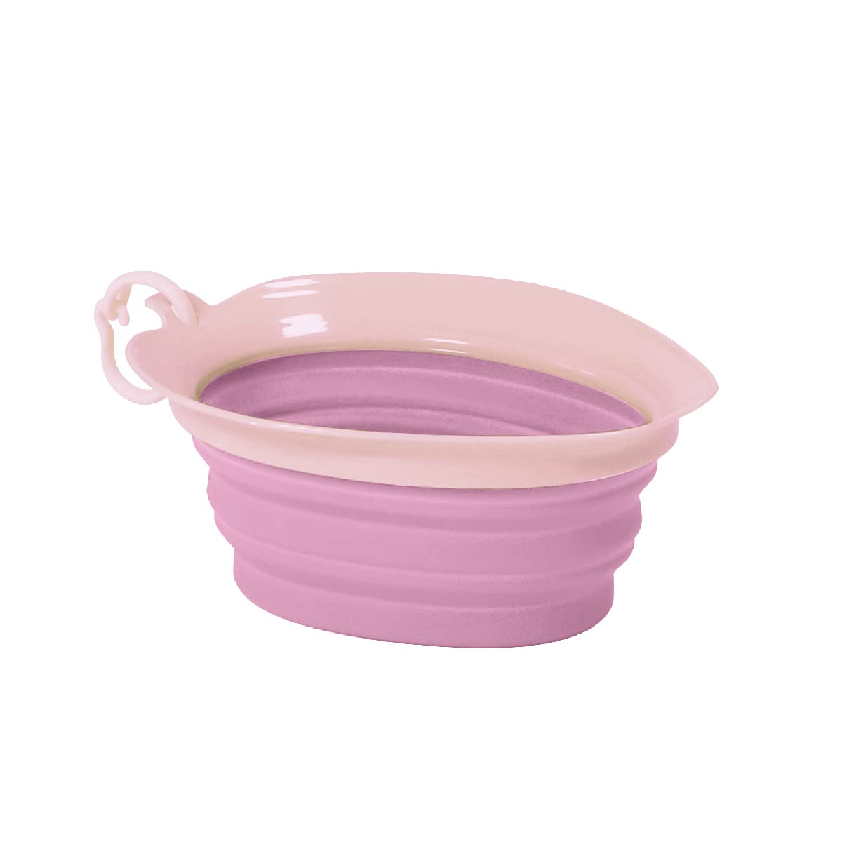 United Pets Leaf Bowl Design Travel Bowl for Dogs, Collapsible and Takeaway, Made of Non-Toxic Silicone, Pink, One Size