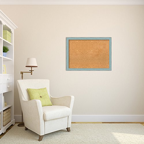 Amanti Art DSW3981373 Framed Cork Board, Large, Sky Blue Rustic