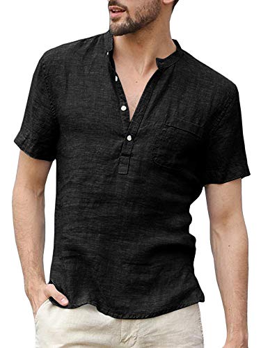 1 Enjoybuy+Summer+Henley+Shirts+Sleeve