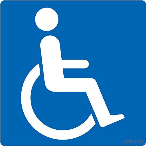stika.co Blue Badge Disabled Logo Self-Adhesive Vinyl Sticker - 11x11cm, Waterproof & Durable, Ideal for Accessibility, Cars, Windows, Bumpers (White Vinyl)