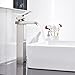 Comllen Waterfall Spout Single Handle Lever Bathroom Vessel Sink Faucet, Brushed Nickel