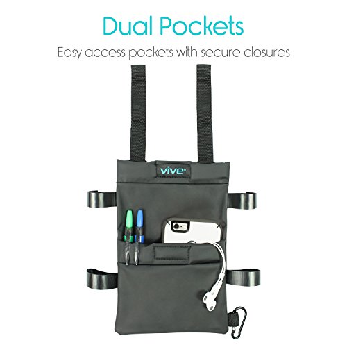 Vive Crutch Pouch Bag with Foam Hand Grip Pads - Tote for Broken Leg