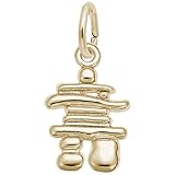 Inukshuk 3D Charm In 14k Yellow Gold, Charms for