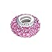 Boruo Charms 925 Sterling Silver Czech Crystal Pink Glass Ball Beads Spacers Threaded Core Charm Fit All Bracelets.