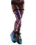 iHeartRaves Light Up LED Leg Rave Wraps (Blue/Black)