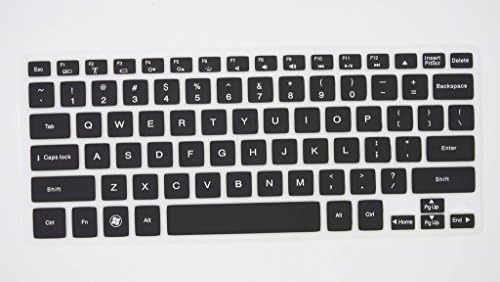 HYAIT 1Pcs Colorful Silicone Keyboard Protector Skin Cover for Dell NewXPS 14Z/15Z/14zr Inspiron 14Z(Ultrabook),14ZR,Vostro V3360,New Inspiron 13Z(5323) SEMI-BLACK