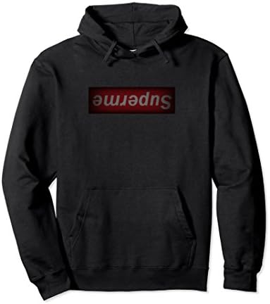 Unisex Red Box Superme Design Up Side Down Hoodie Small Black