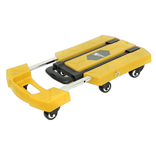 Folding-Hand-Truck-6-Wheel-roate-200Kg440lbs-Heavy-Duty-Solid-Construction-Utility-Dolly-Trolley-Cart-Compact-and-Lightweight-for-LuggagePersonalTravelAutoMoving-and-Office-Use-Yellow
