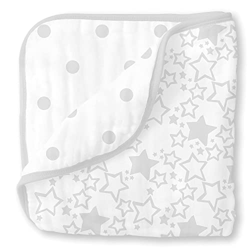 SwaddleDesigns 4-Layer Cotton Muslin Luxe Blanket, Baby and Toddler Cuddle and…