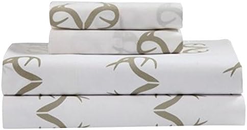 Realtree Antler Logo and Realtree Fishing Sheet Set | Twin - King | Sheets and Pillow Cases (Realtree Lakeland Fishing, Full) (Realtree Antler Logo, Full)