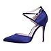 ERIJUNOR Women High Heel Ankle Strap Satin Dress Pumps Evening Prom Wedding Shoes