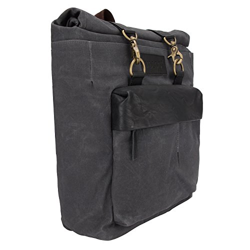 Hampi Outdoor Roll-Top Laptop Backpack for Men & Women college girls boys fits 16 inch Laptop Canvas & Vegan Leather 25 Ltr Handcrafted Weekender Travel Multipurpose Rolling Fashion Rucksack camping