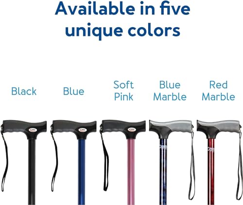 Carex Carex Soft Grip Walking Cane - Height Adjustable Cane with Wrist Strap - Latex Free Soft Cushion Handle, Black Cane, Walking Cane for Women and Walking Cane for Men
