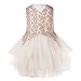 Domiray Flower Girl Dress with 6 Layer Soft Yarn Princess Wedding Party Dress