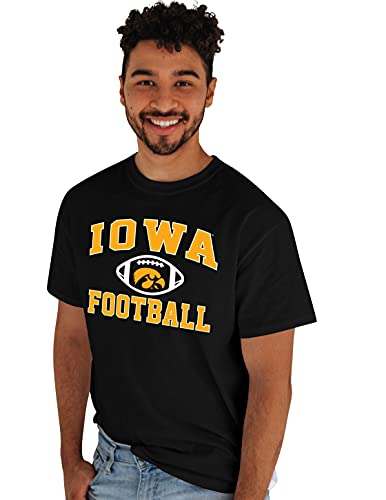 Blue 84 Mens Standard T Shirt Team Color Football, Iowa Hawkeyes Black, X-Large