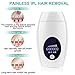 IPL Permanent Hair Removal Device 600,000 Flashes and 8 Energy Levels Facial Whole Body At-Home Painless Hair Removal System for Women and Men
