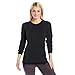100% Merino Wool - Women's Midweight Base Layer - Long Sleeve Crew - Black - X-Large