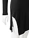 TWINTH Womens Long Sleeve V-Neck Asymmetry Cut Out Hem Tunic