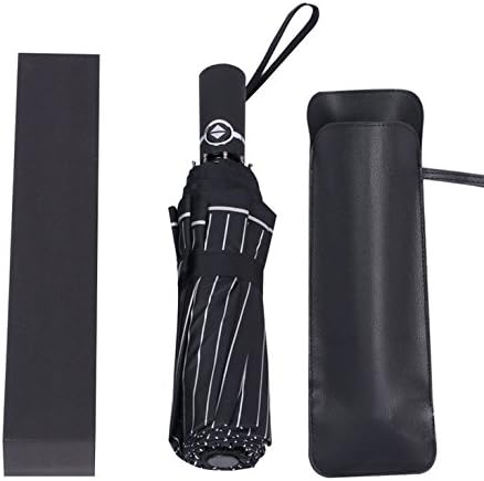 Guker Compact Umbrella,Black Automatic Folding 10 Ribs,Travel Umbrella. Auto Open/Close for One Handed Operation