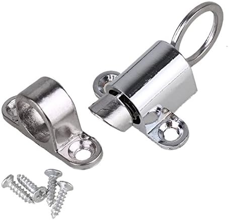 Zinc Alloy Security Automatic Gate Door Lock Spring Load Bolt Latch with Screws Silver