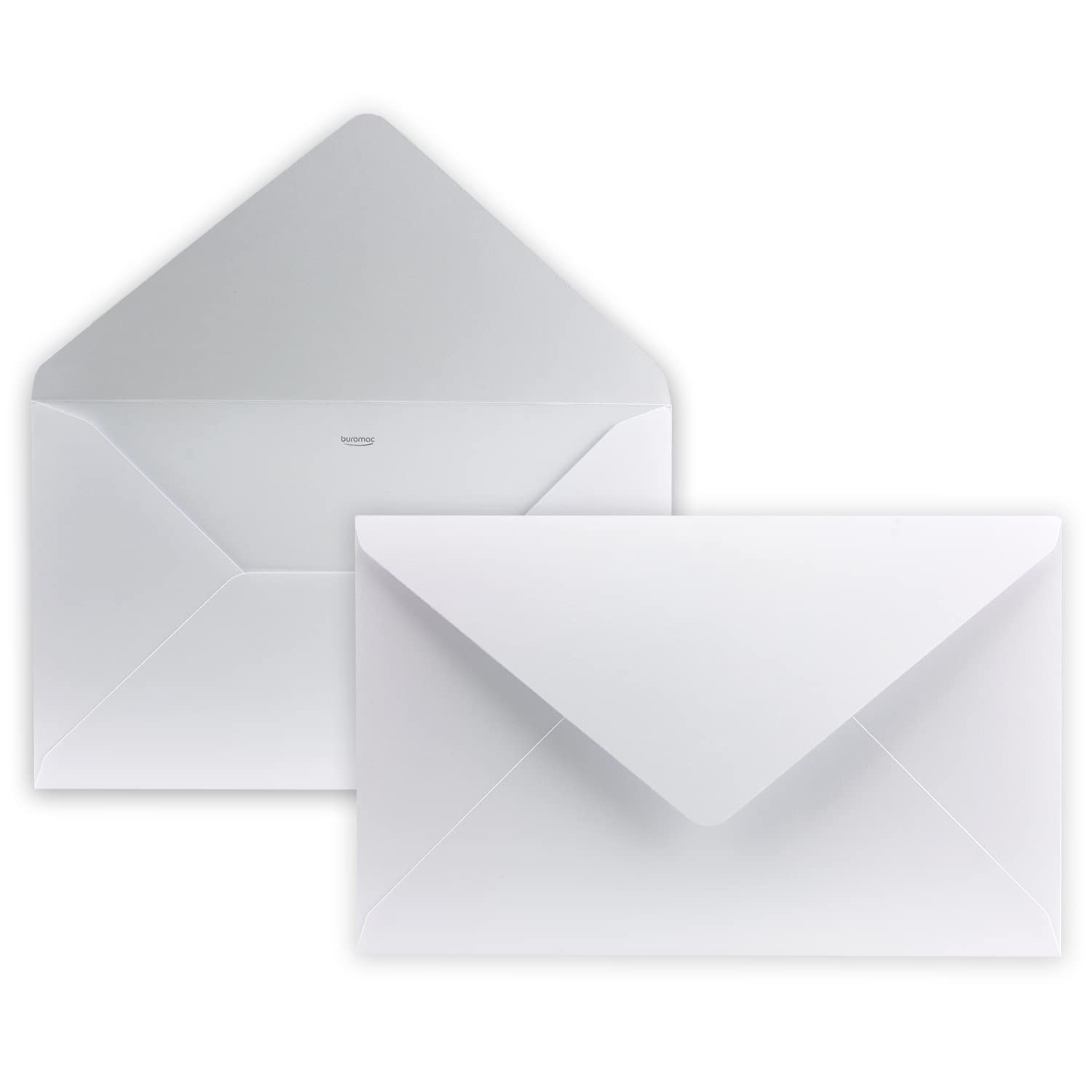 NEUSER PAPIER 50 Pieces Mourning Envelope in White with Grey Mourning Border DIN B6+ 12 x 19.5 cm Without Gluing