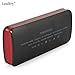 Power Bank Leadtry® 10000mah External Battery with Triple USB Port Portable Charger Backup Pack Build in Flash Light for Iphone 6s 6 Plus, Ipad and Samsung Smart Phone, Tablet Pcs (Black*red)