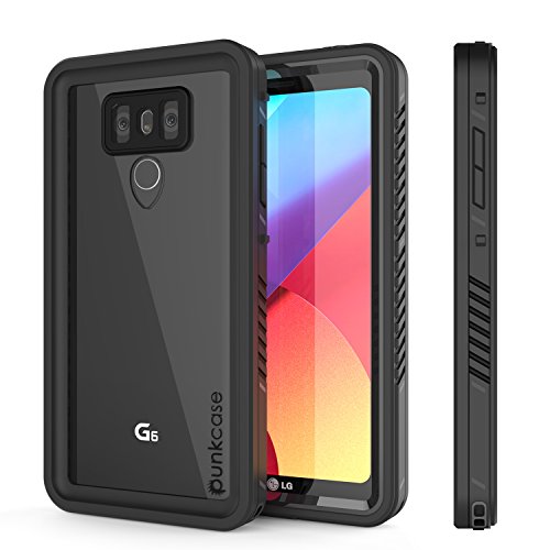 LG G6 Waterproof Case, Punkcase [Extreme Series] [Slim Fit] [IP68 Certified] [Shockproof] [Snowproof] [Dirproof] Armor Cover W/Built in Screen Protector for LG G6 [Black]