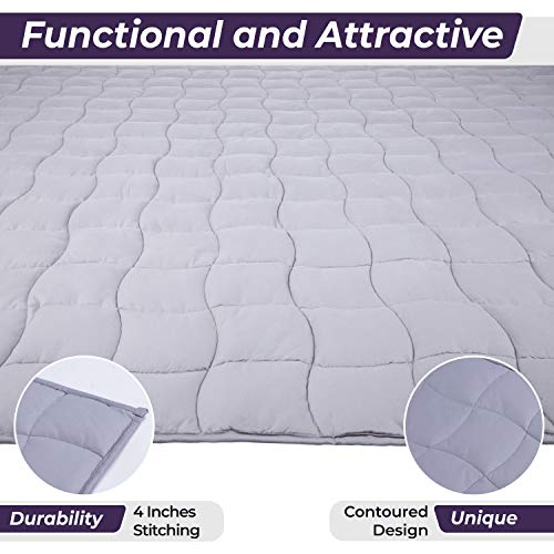image for Florensi Weighted Blanket with Removable Bamboo Duvet Cover (15 Lbs & 