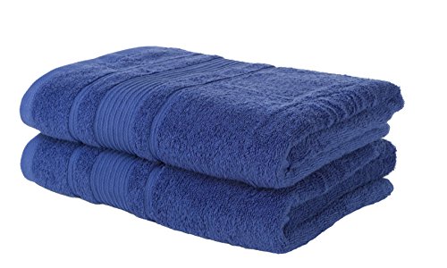 2 PACK Bath Towels Set | Premium Quality Luxury Turkish Cotton Absorbent AND Super Soft - NAVY BLUE - Thumbnail 2