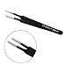 TINKSKY 4pcs Tweezers Anti-Static Stainless Steel Tweezers Maintenance Tools Kit(Black)