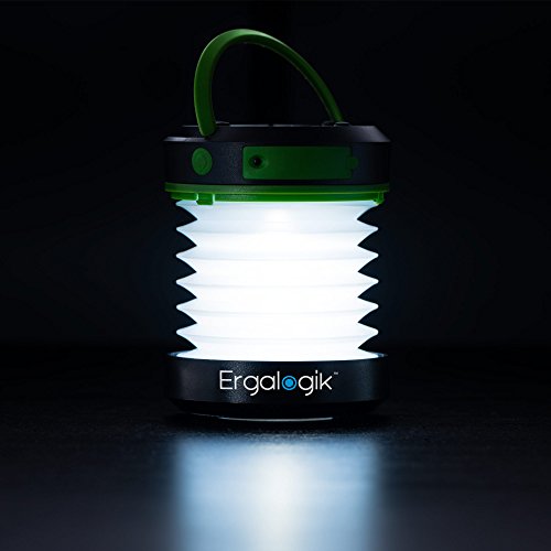 ErgaLogik Compact Solar Camping Lantern with USB PowerBank Great for