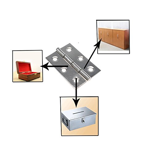 SpeedDa 2 inch 16Pcs Cupboard Cabinet/Home Furniture Hardware Door Folding Butt Hinges Silver Tone