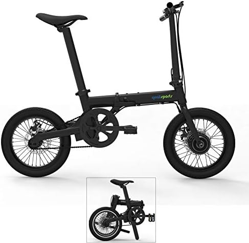 Qualisports 16" Folding Electric Bike Hybrid City Bicycle with 7Ah Removable Hidden Lithium-ion Battery+Lightweight Al-Alloy Frame+36V 250W Hub Motor, Unique Design Commute E-Bike for Men Women Adult