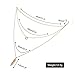 Wowanoo Simple Multilayer Pendant Necklace Boho Feather Chain Necklace Jewelry for Women 3G