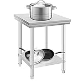 VEVOR NSF Stainless Steel Work Table Prep Work Table for Commercial Kitchen Restaurant (24x24x32 IN)