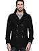 Match Mens Wool Blend Classic Pea Coat Winter Coats(010, Black XX-Large)