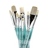 Mitini Acrylic Paint Brush Set, 6Pcs Filbert Flat