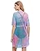 MakeMeChic Women's Short Sleeve See Through Sheer Mesh T Shirt Dress Multicolored XL